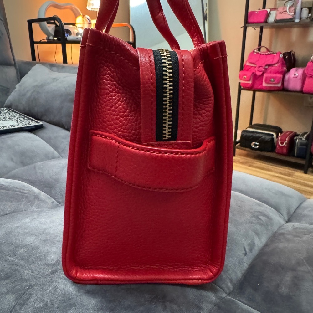 Marc Jacobs Red 'The Tote Bag' Leather Mini Tote - Picture 2 of 9